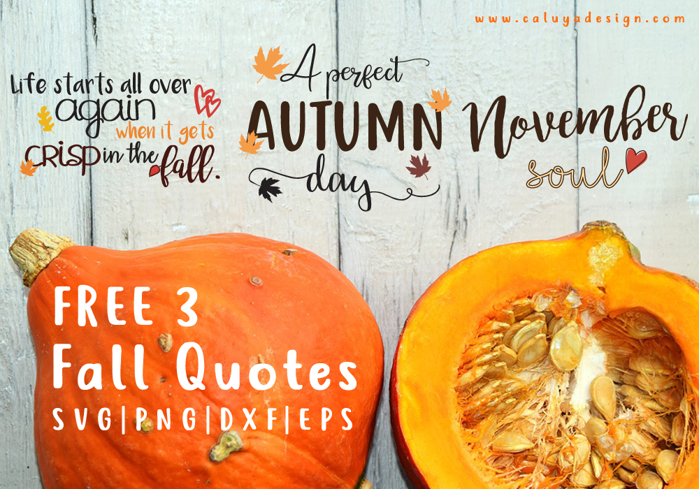 Fall Quote Bundle Free SVG, PNG, EPS & DXF