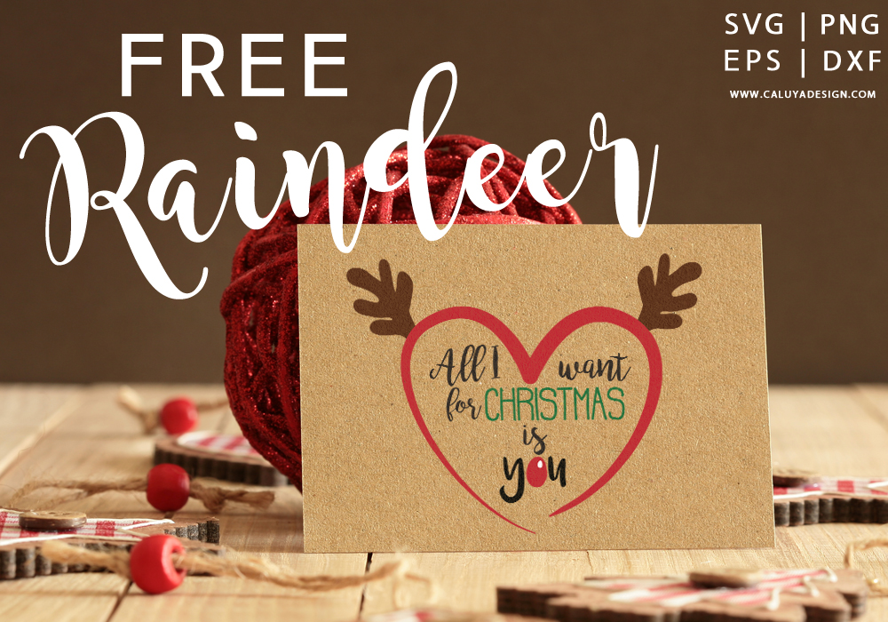 reindeer heart free SVG