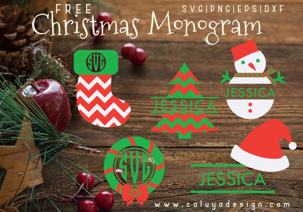 Christmas Monogram Free SVG, PNG, DXF, EPS Download