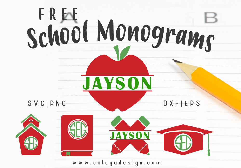 School Monogram Free Svg Png Dxf Eps Download By C Design