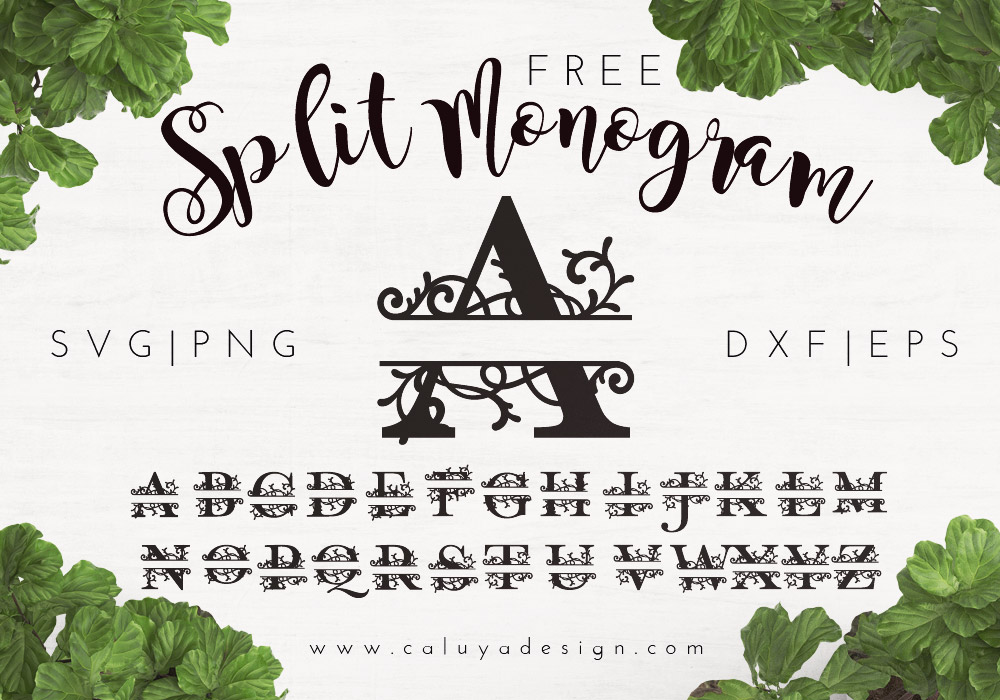 split monogram free SVG