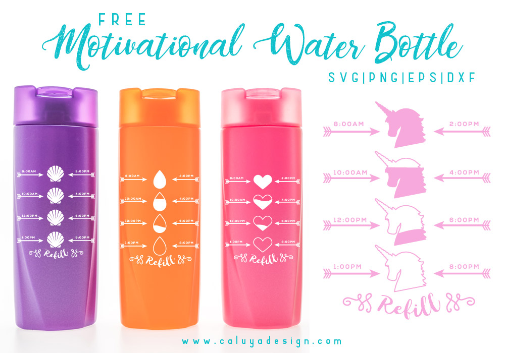 Motivational Water Bottle Free SVG, PNG, DXF & EPS DOWNLOAD