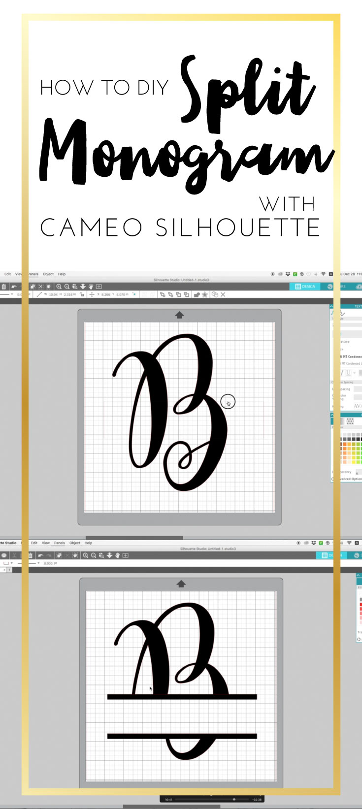 How to DIY Split Monogram With Cameo Silhouette Studio