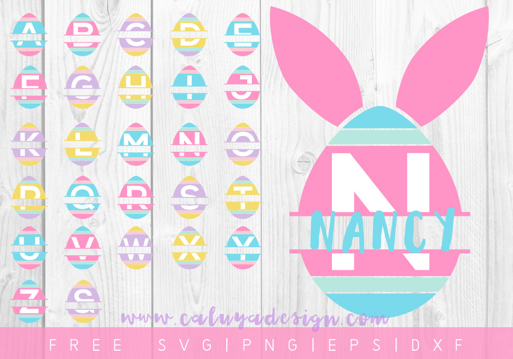 FREE Easter Egg Monogram SVG, PNG, DXF & EPS
