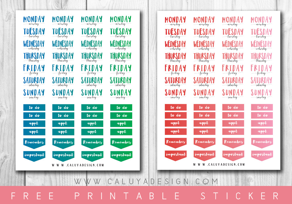 FREE Gradient Date Cover Planner Stickers Download