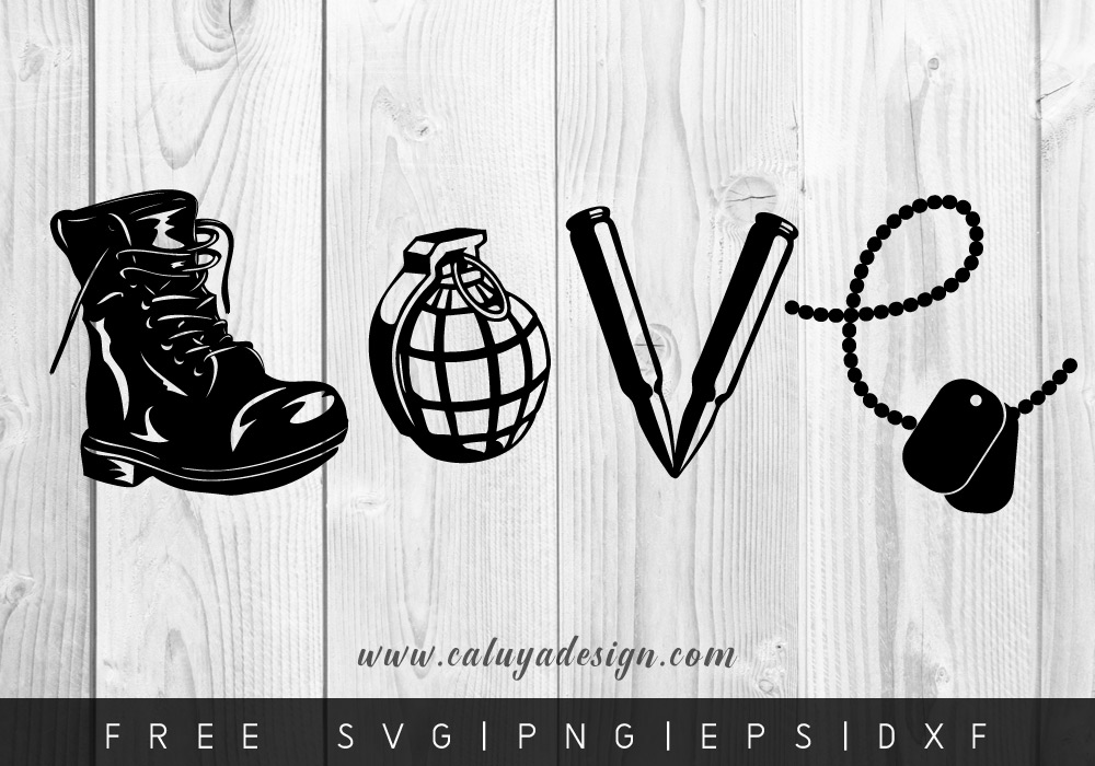 FREE LOVE ARMY SVG, PNG, DXF & EPS