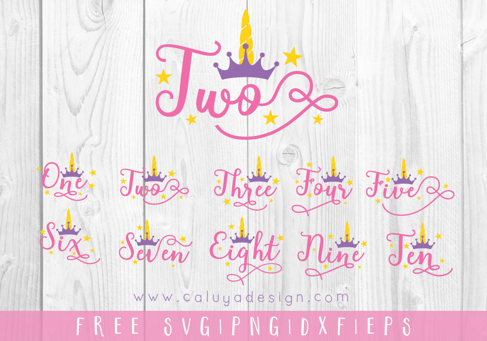 Unicorn Numbers FREE SVG, PNG, DXF & EPS