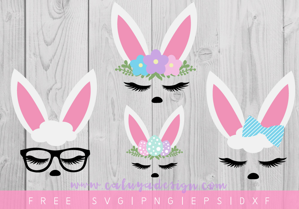 FREE Bunny Faces SVG, PNG, DXF & EPS