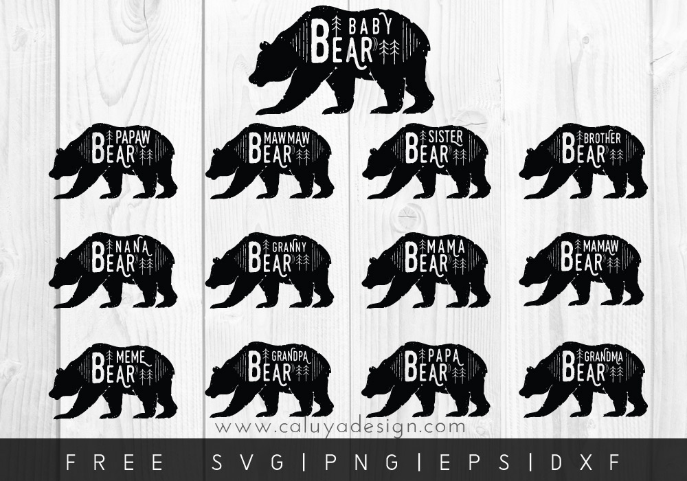 FREE Bear SVG, PNG, EPS & DXF File Download