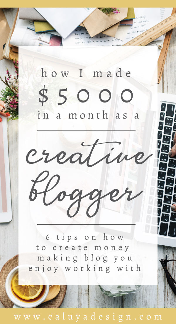 how I made 5K in a month as a creative blogger