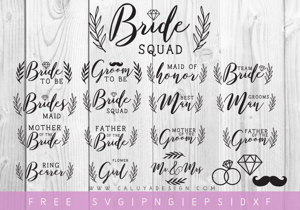 Free Wedding SVG Cut file bundle