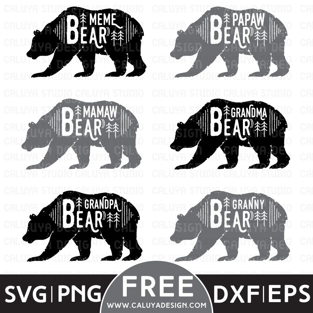Bear Family Variety Free SVG