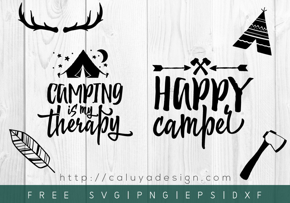Happy Camper SVG Camping SVG Camper SVG Cricut Silhoutte Cut Files Digital  Download