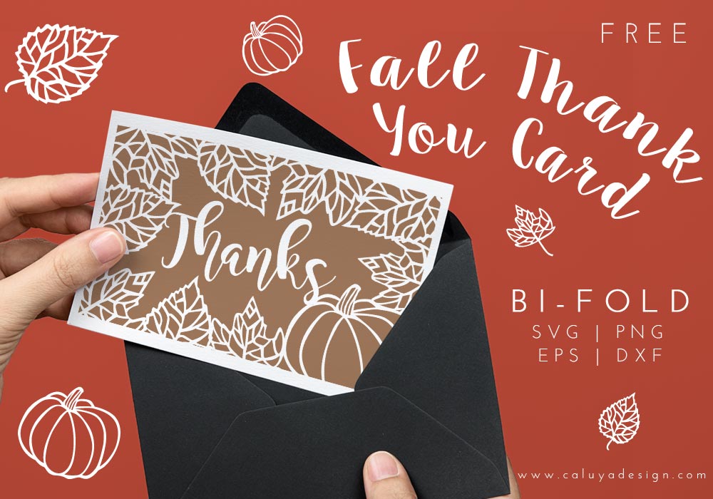 Fall thank you card free SVG