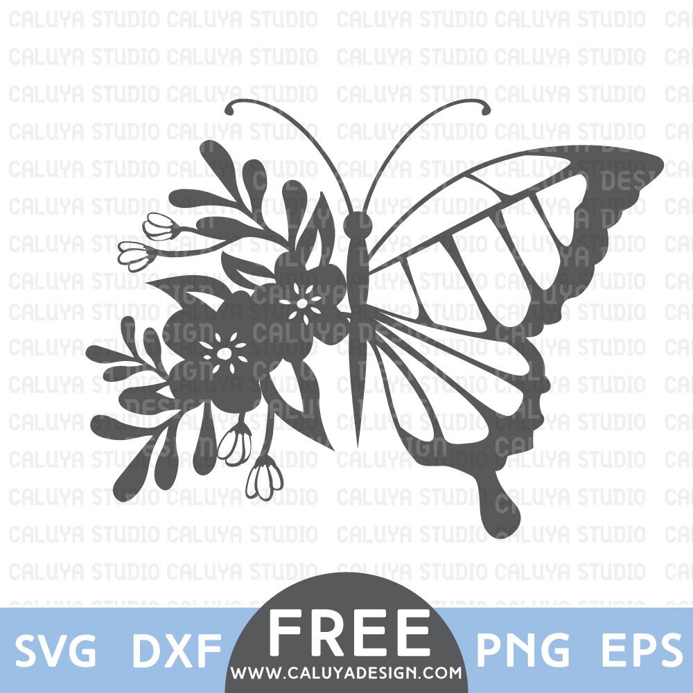 Flower Butterfly Free SVG