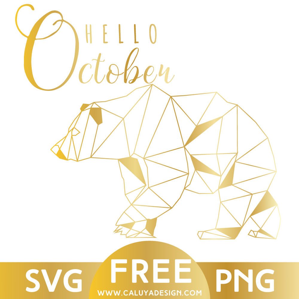 Gold Bear Free SVG & PNG Download