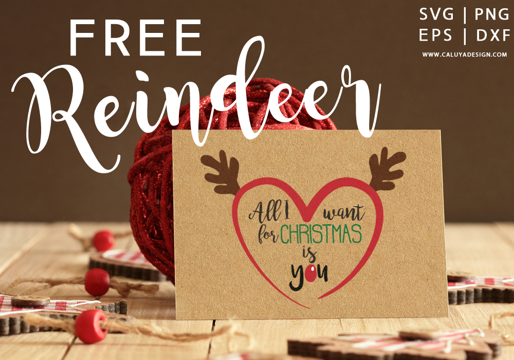 Reindeer Heart Free SVG