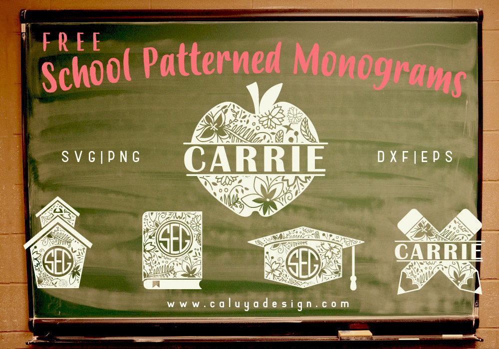 Patterned School Monogram Free SVG