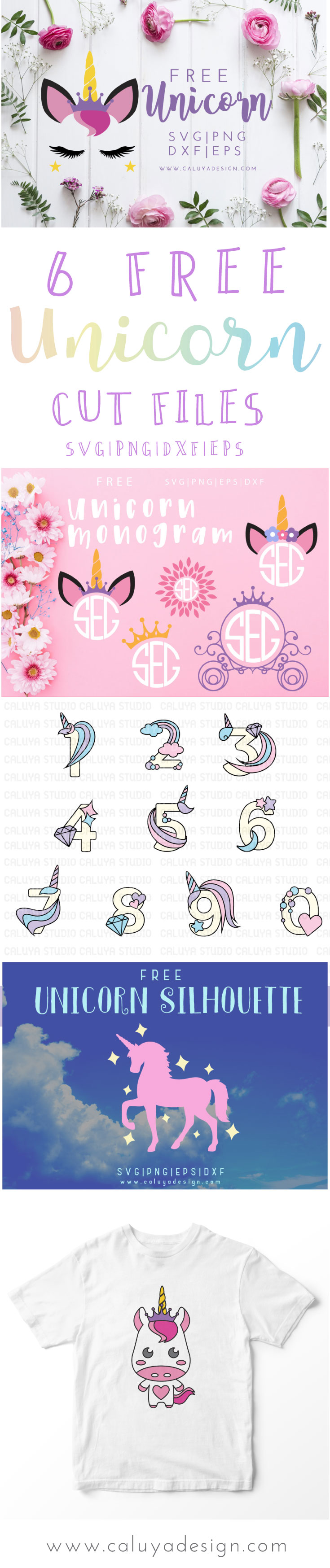 Download Free 6 Unicorn Svg Png Dxf Eps By Caluya Design