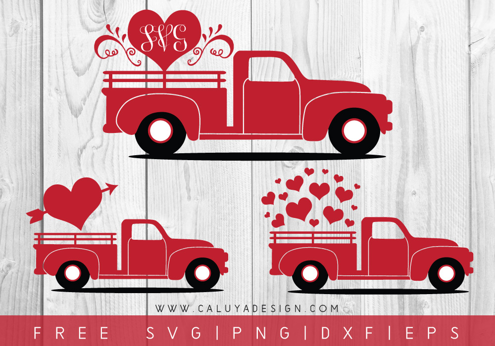 Valentine Heart Truck FREE SVG