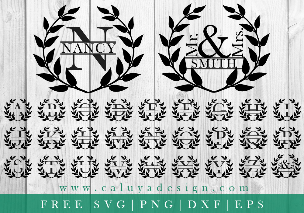 Wreath Monogram FREE SVG