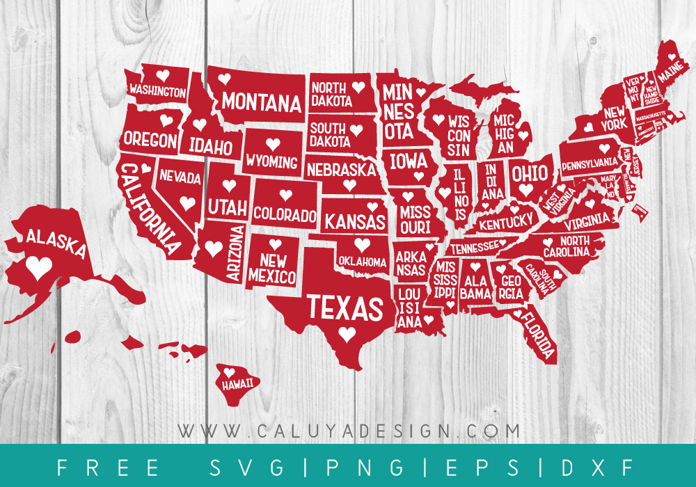 Usa Svg Usa Map Svg Usa State Svg Svg Cutting Files Silhouette Svg ...