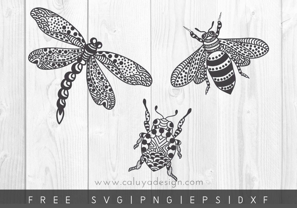 Free Zentangle Insects SVG