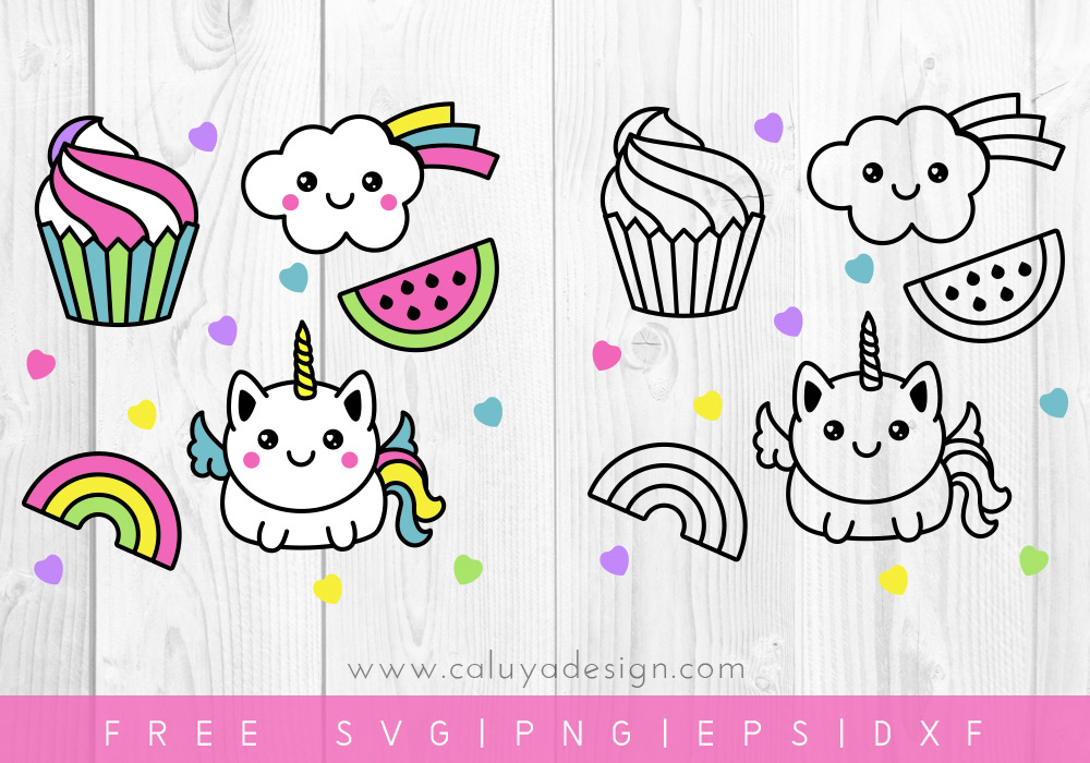 Free Kawaii Unicorn SVG, PNG, EPS & DXF