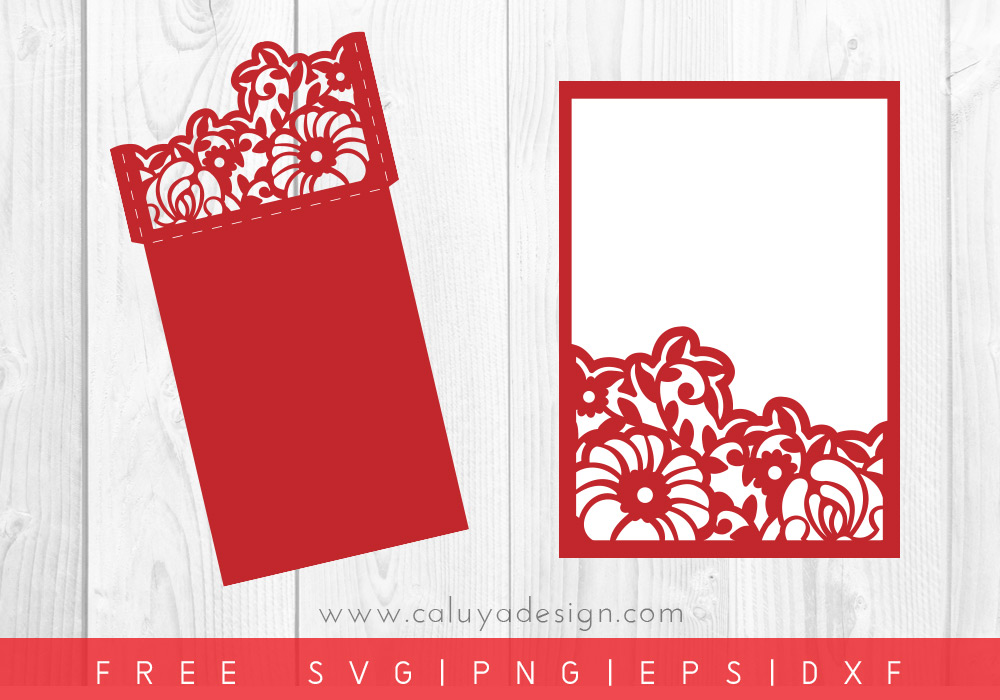 Free Floral Envelope Sleeve SVG, PNG, EPS & DXF