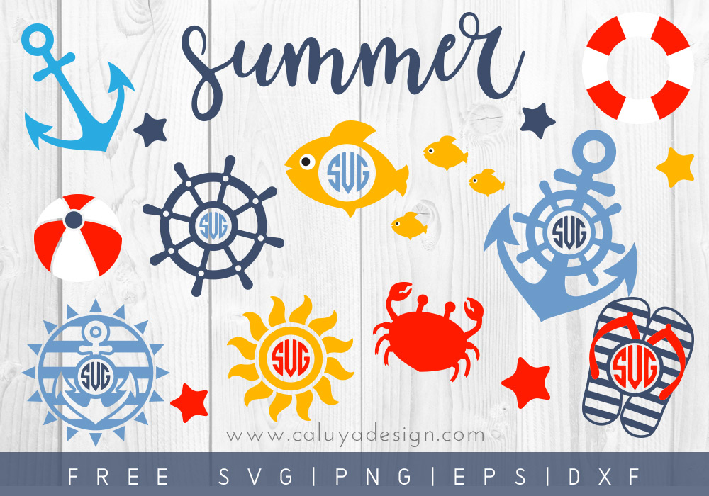 Free Summer Monogram SVG, PNG, EPS & DXF