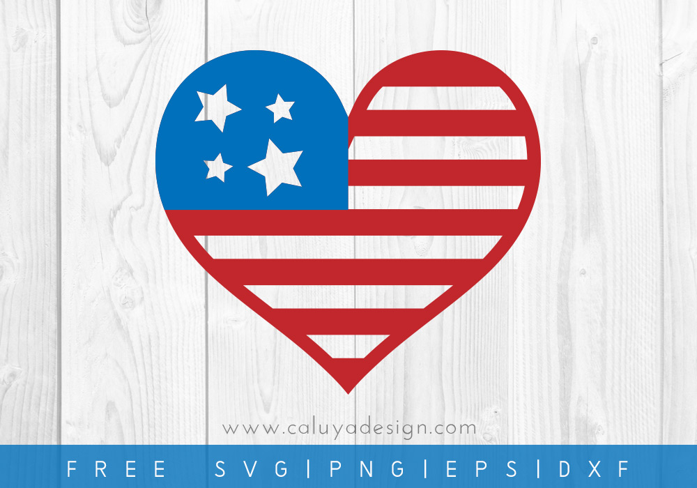 Free American Heart SVG, PNG, EPS & DXF