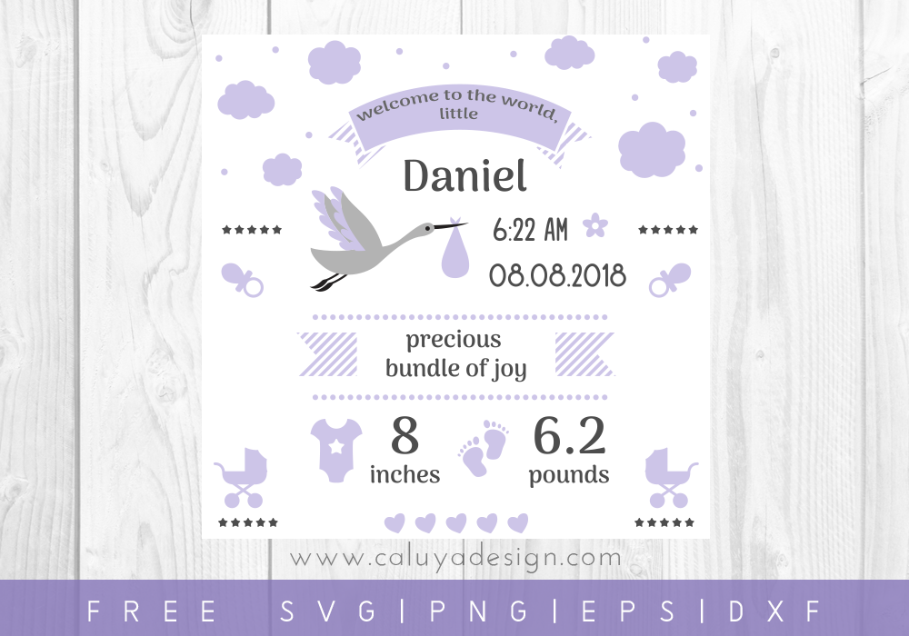Free Birth Stats Board Svg Png Eps Dxf By Caluya Design