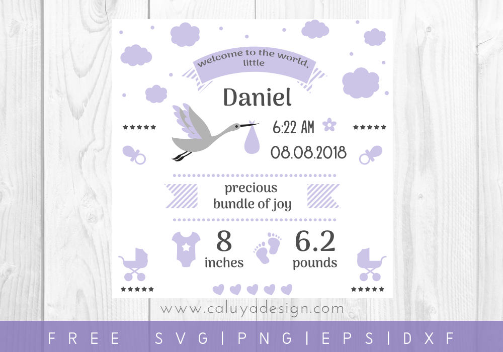 Download Free Birth Stats Board Svg Png Eps Dxf By Caluya Design