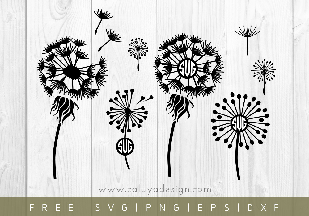 Free Dandelion Monogram SVG, PNG, EPS & DXF