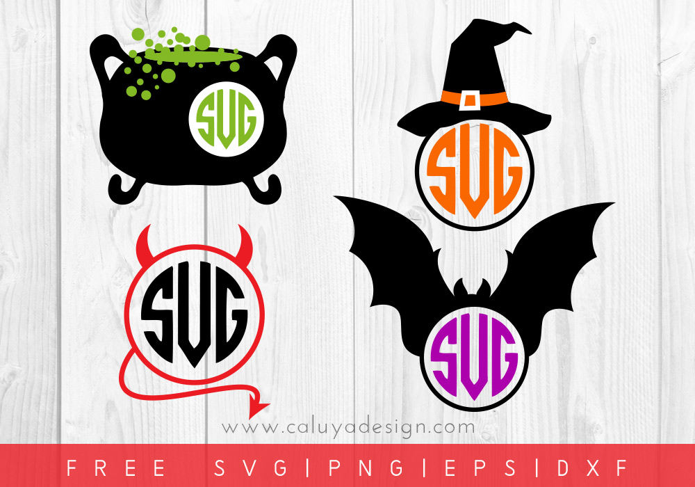 Free Halloween Monograms SVG, PNG, EPS & DXF by Caluya Design