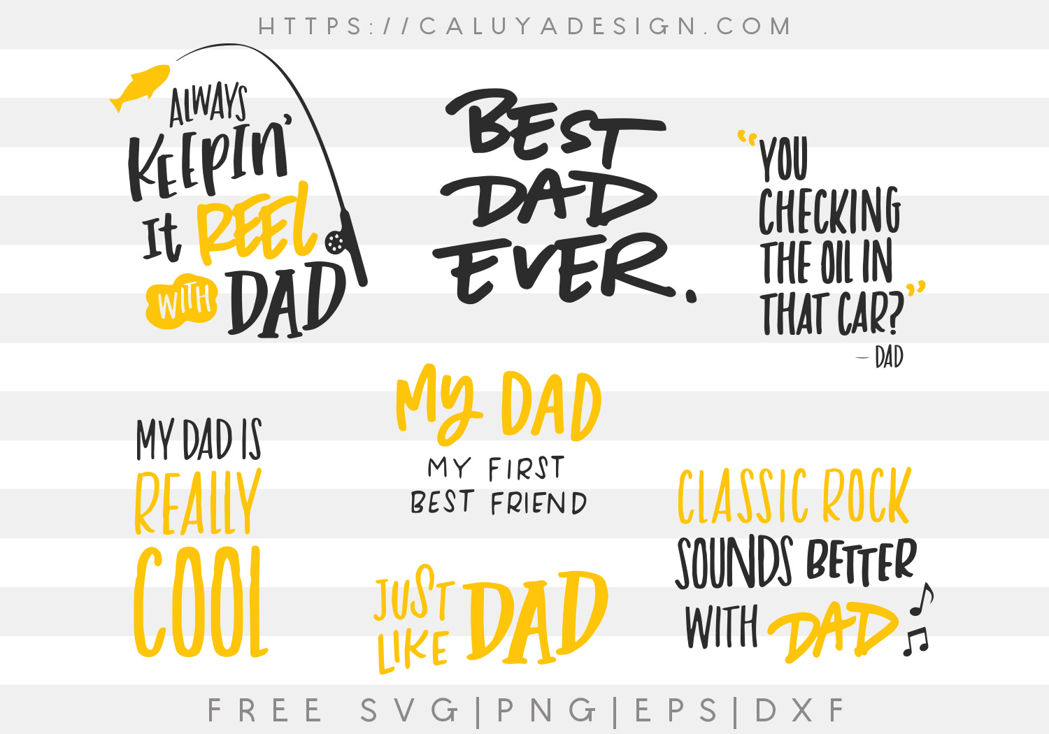 Free Dad Quote Bundle SVG, PNG, EPS & DXF