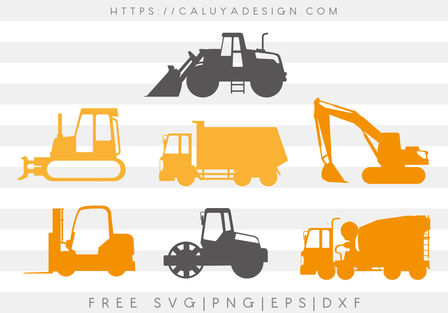 Free Construction Vehicles SVG, PNG, EPS & DXF