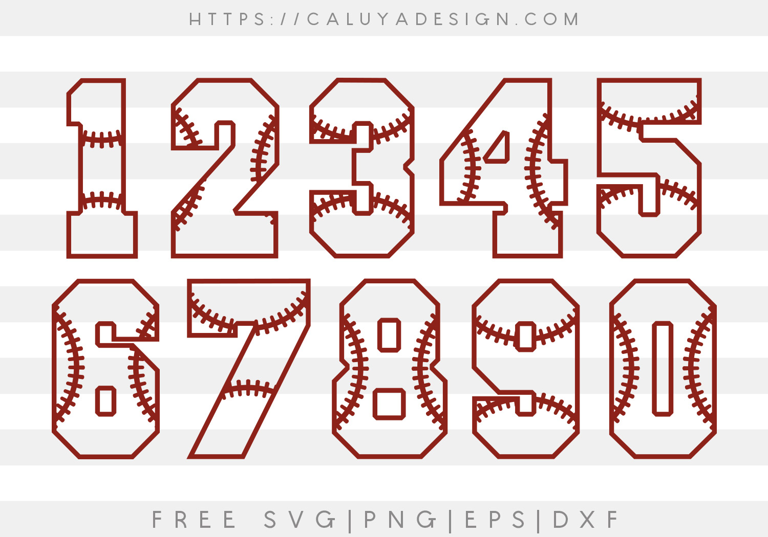 Free Baseball Numbers SVG, PNG, EPS & DXF by Caluya Design