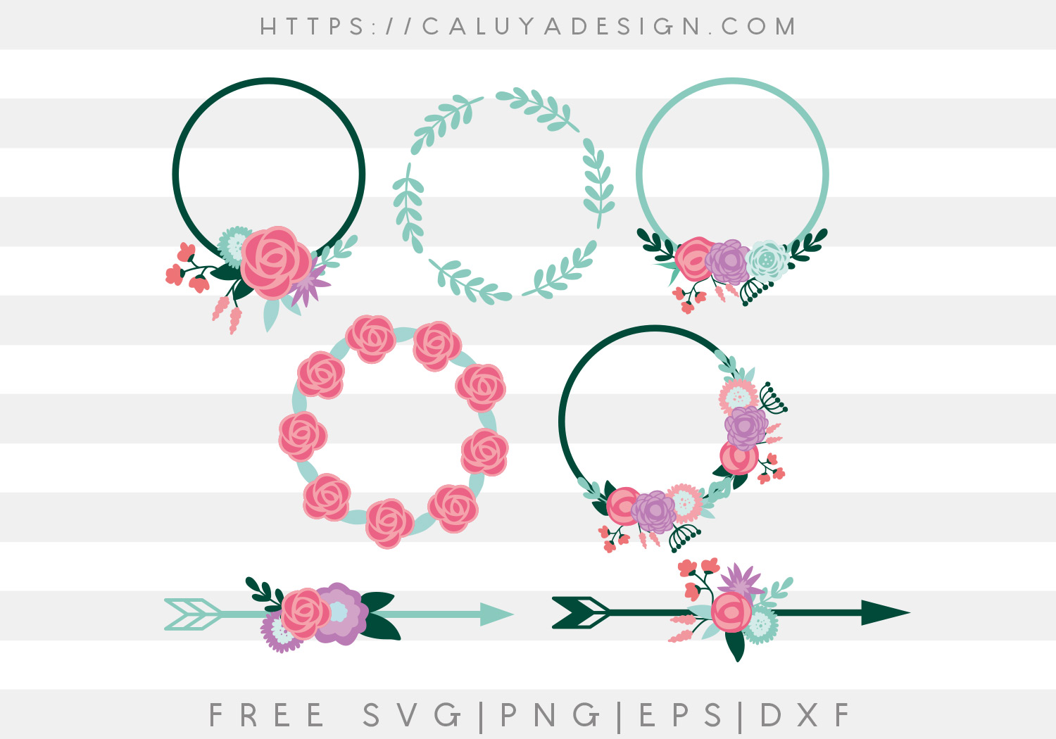 Free Boho Wreath Monogram SVG, PNG, EPS & DXF