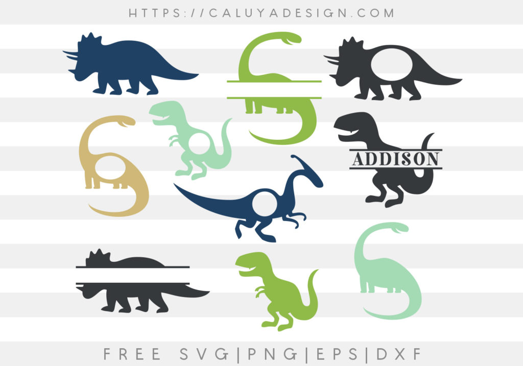 Download Free Dinosaur Monogram SVG, PNG, EPS & DXF by Caluya Design