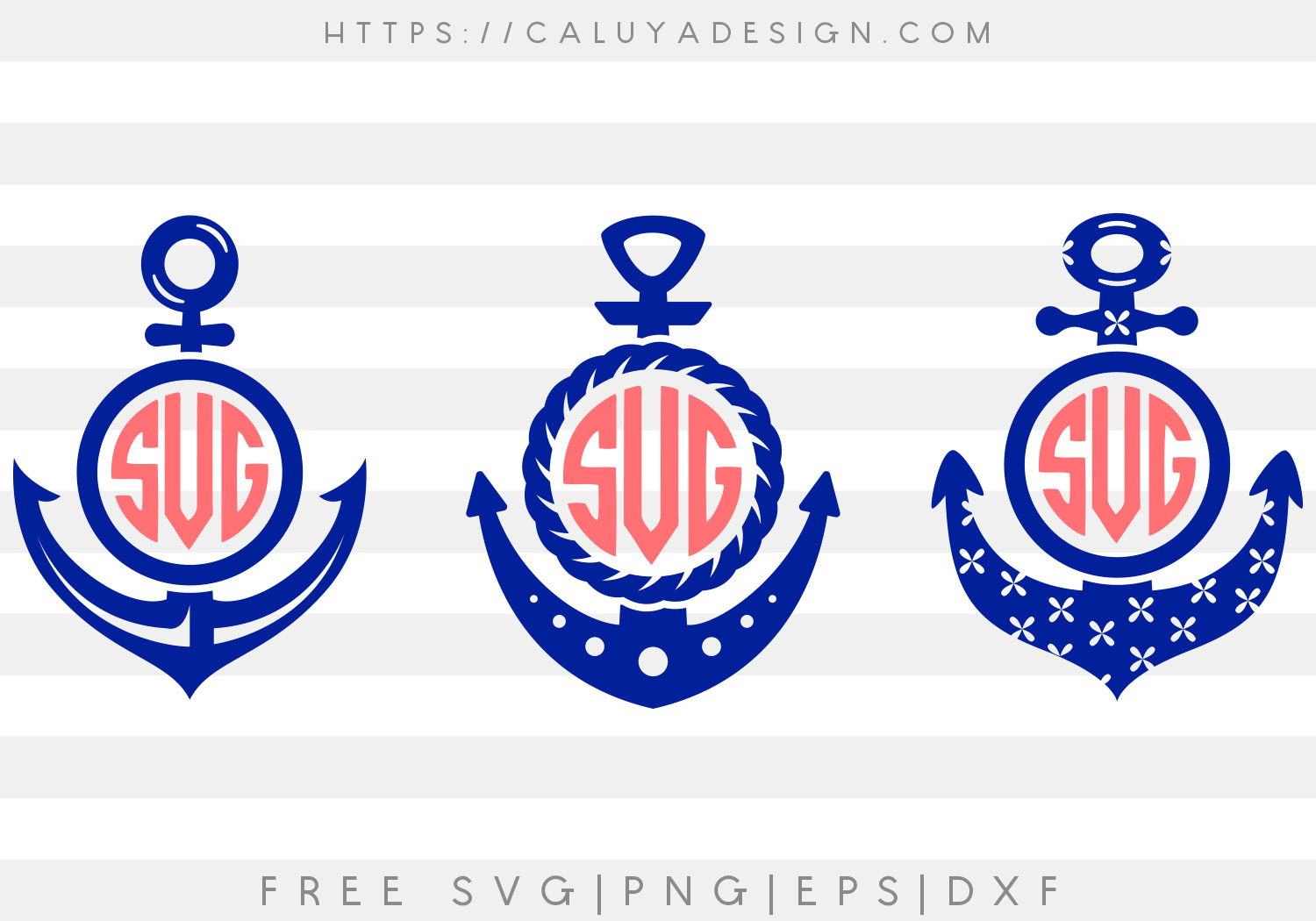 Free Anchor Monogram SVG, PNG, EPS & DXF