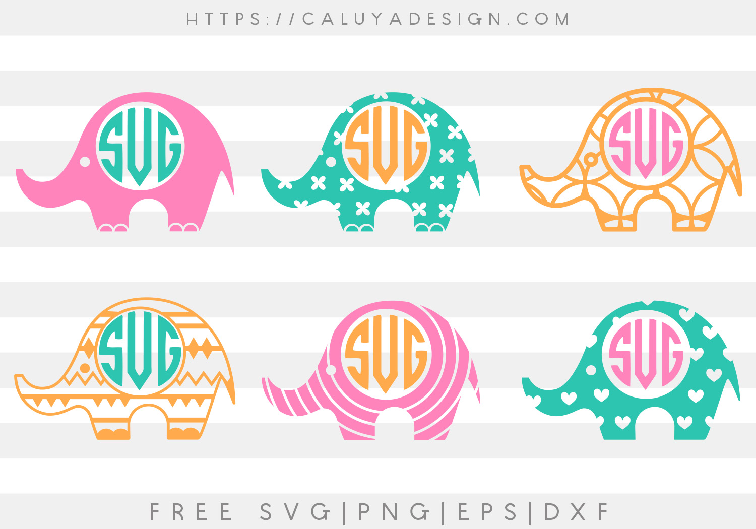 Free Elephant Monogram SVG