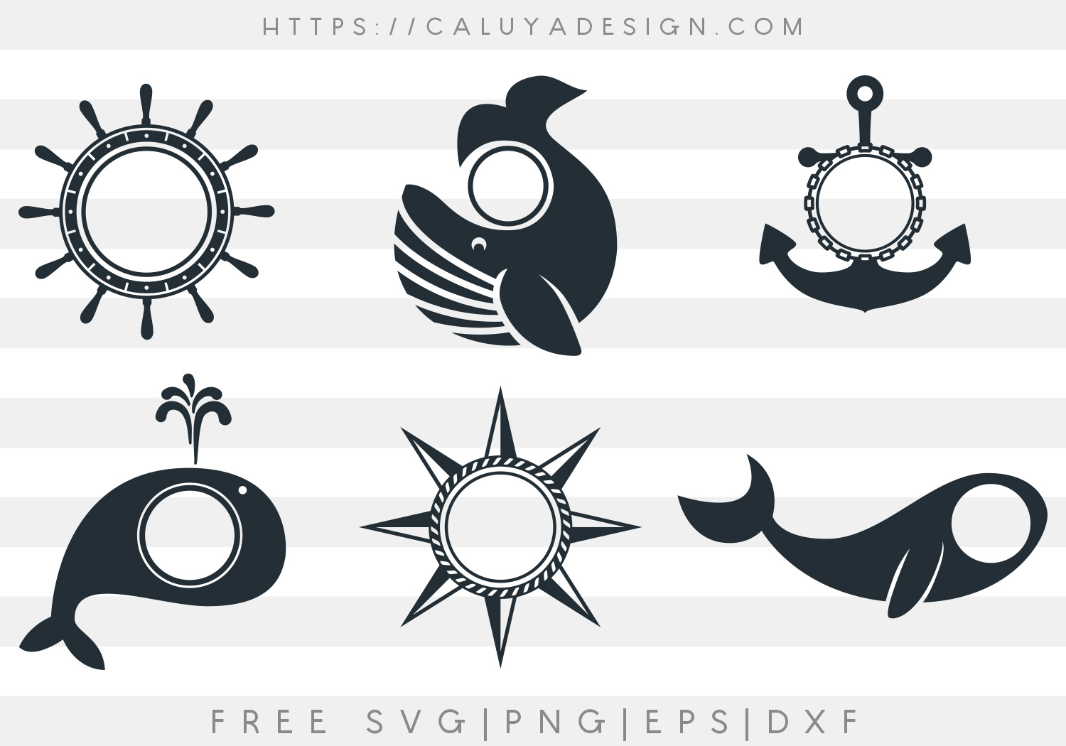 Free Marine Animal Monogram SVG, PNG, EPS & DXF