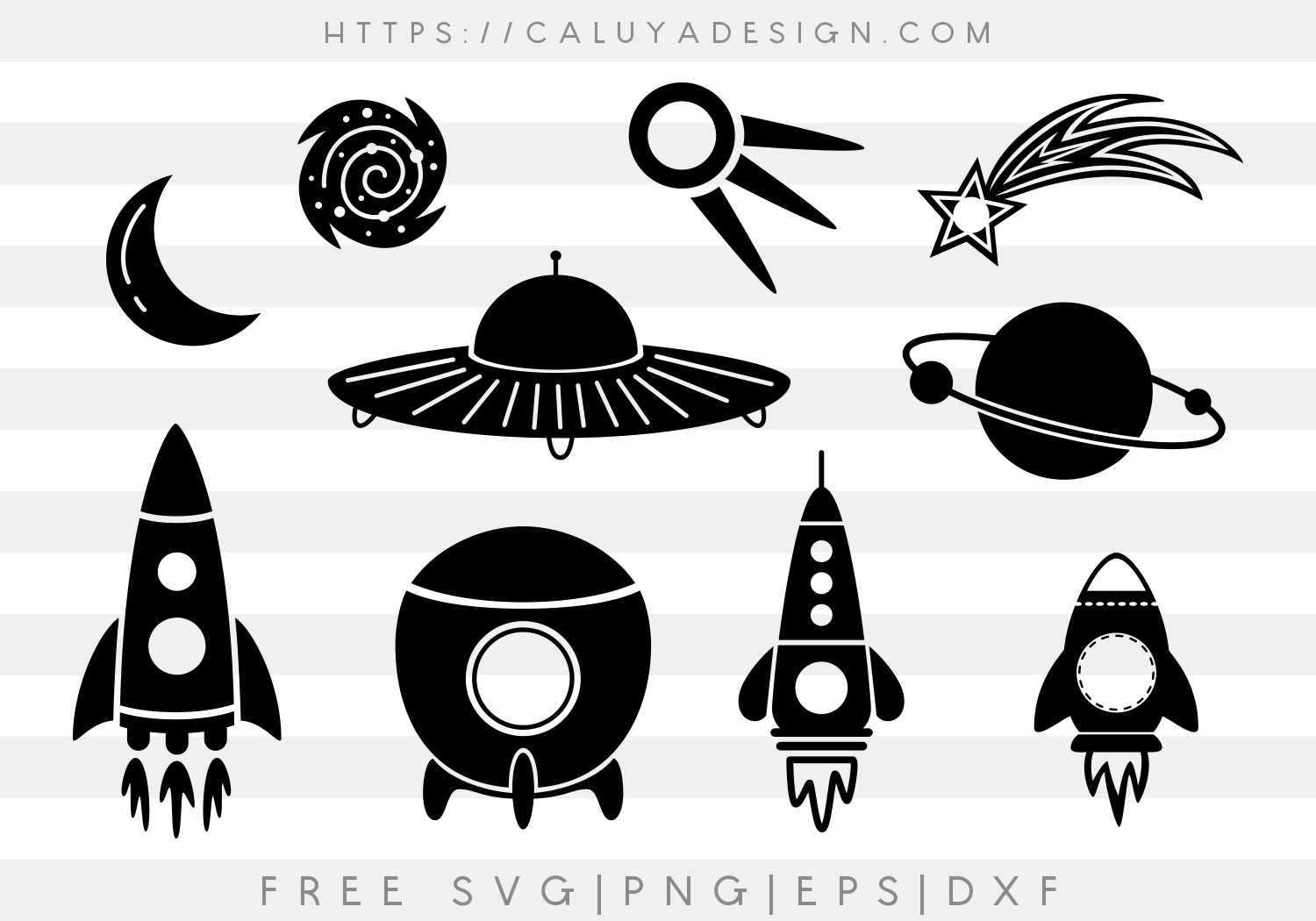 Free Space Rocket Monogram SVG, PNG, EPS & DXF