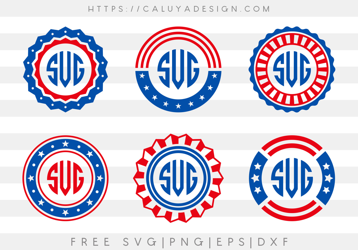 Free American Monogram SVG, PNG, EPS & DXF