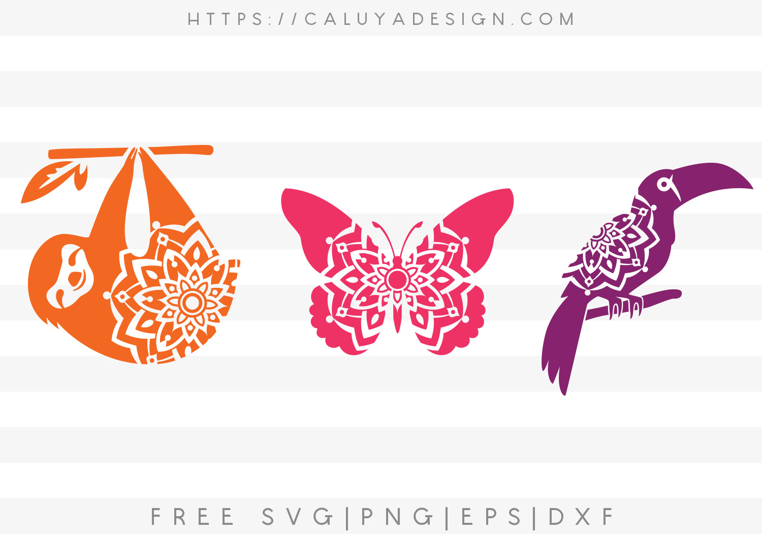 Free Floral Mandala Animals SVG