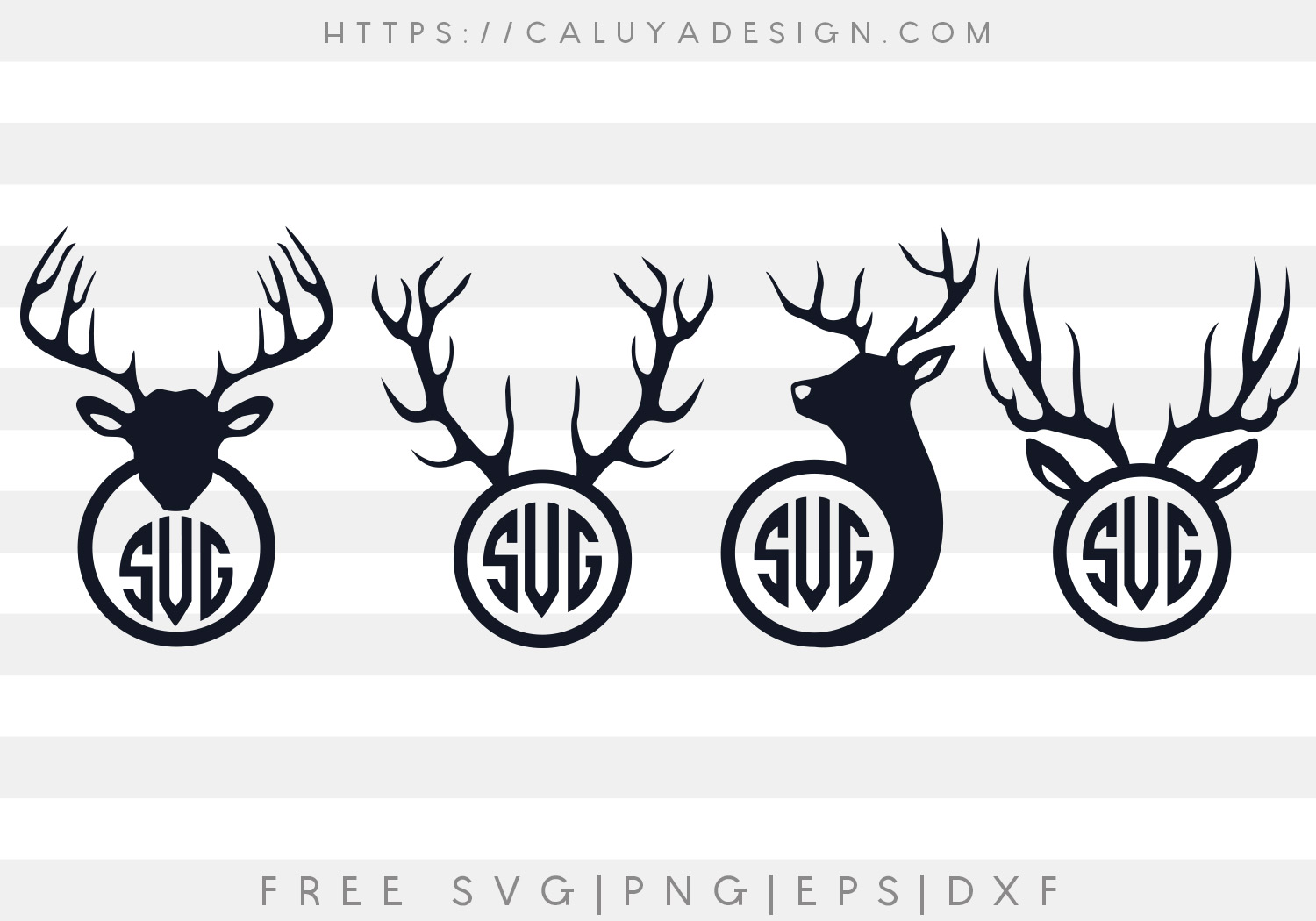 Free Antler Monogram SVG, PNG, EPS & DXF