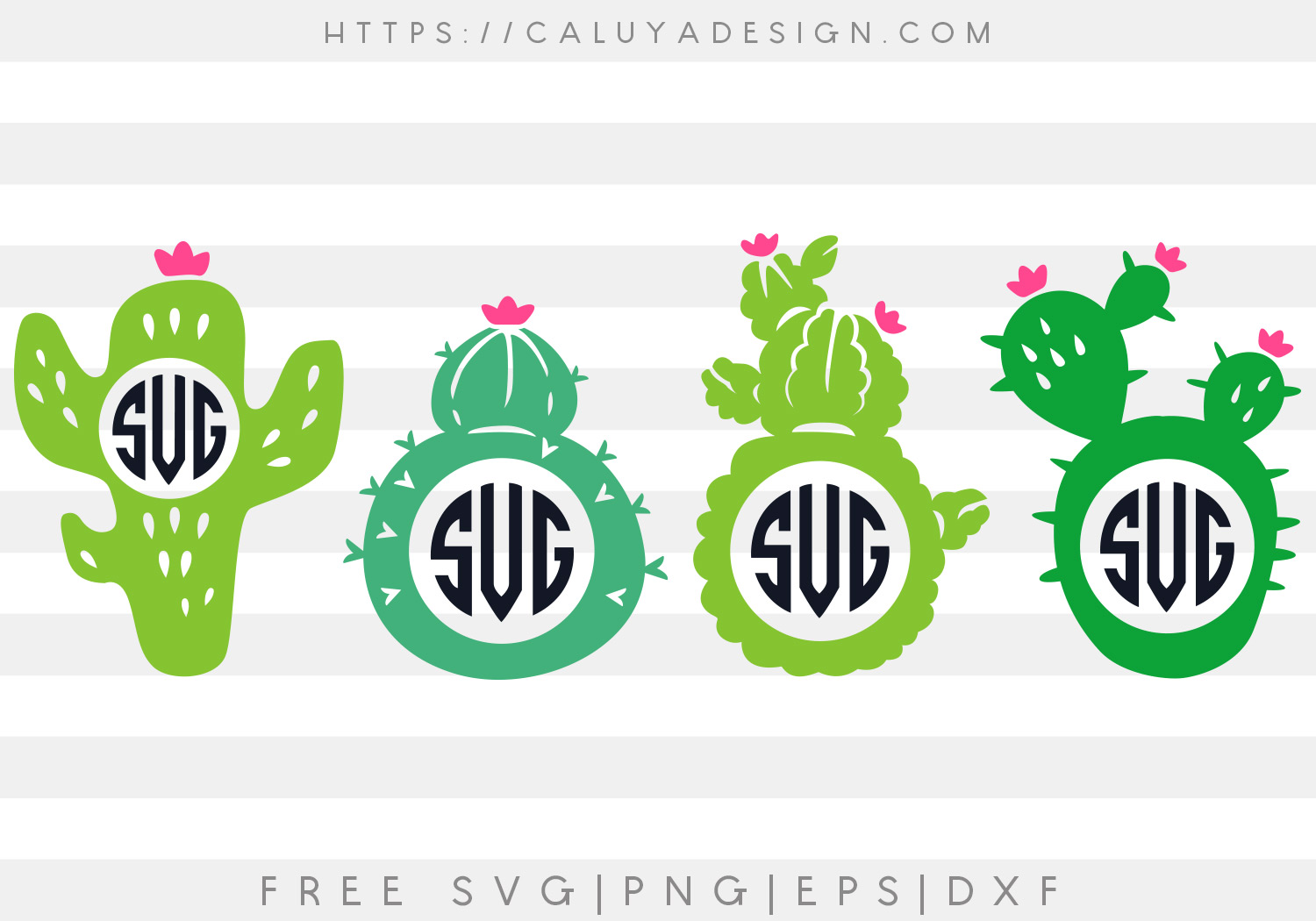 Free Cactus Monogram SVG, PNG, EPS & DXF