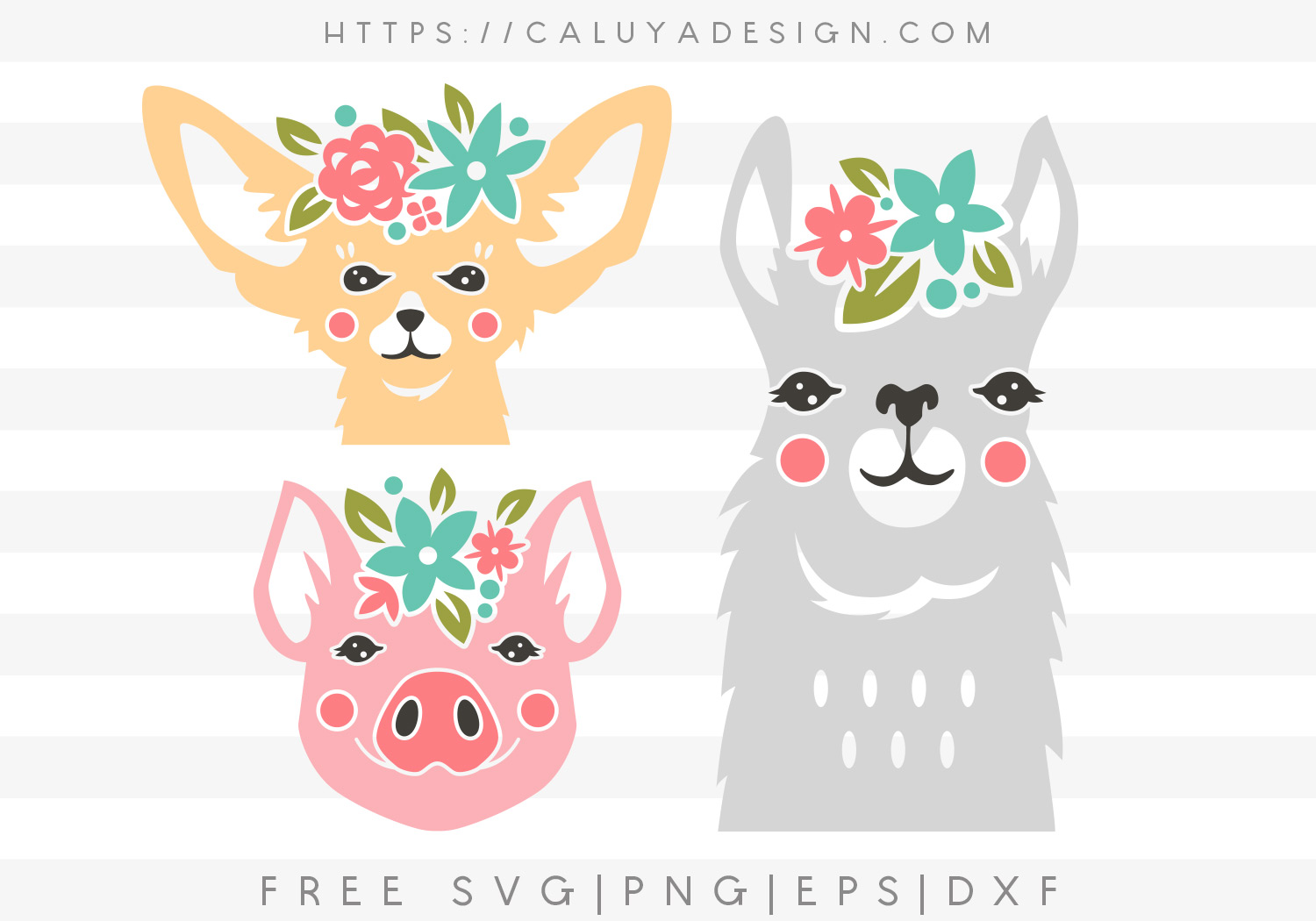 Free Floral Headband Animal SVG
