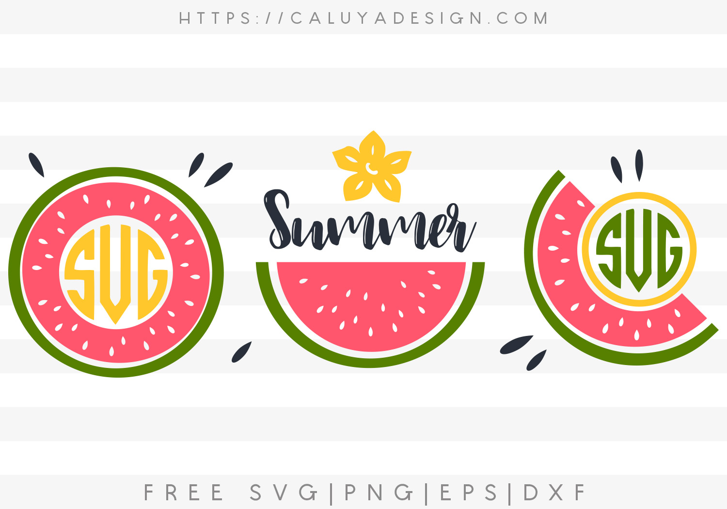 Free Watermelon Monogram SVG, PNG, EPS & DXF